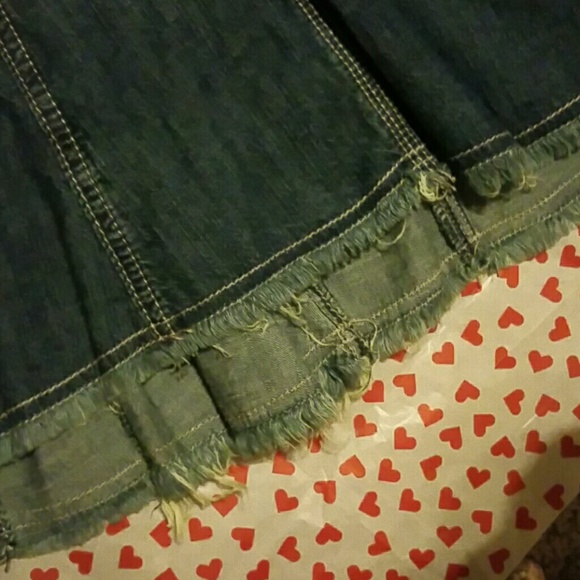 NWT AMERICAN RAG CIE High/Low Hem Flare Side Pleats 5 Pocket Frayed Hem Skirt - Picture 7 of 14